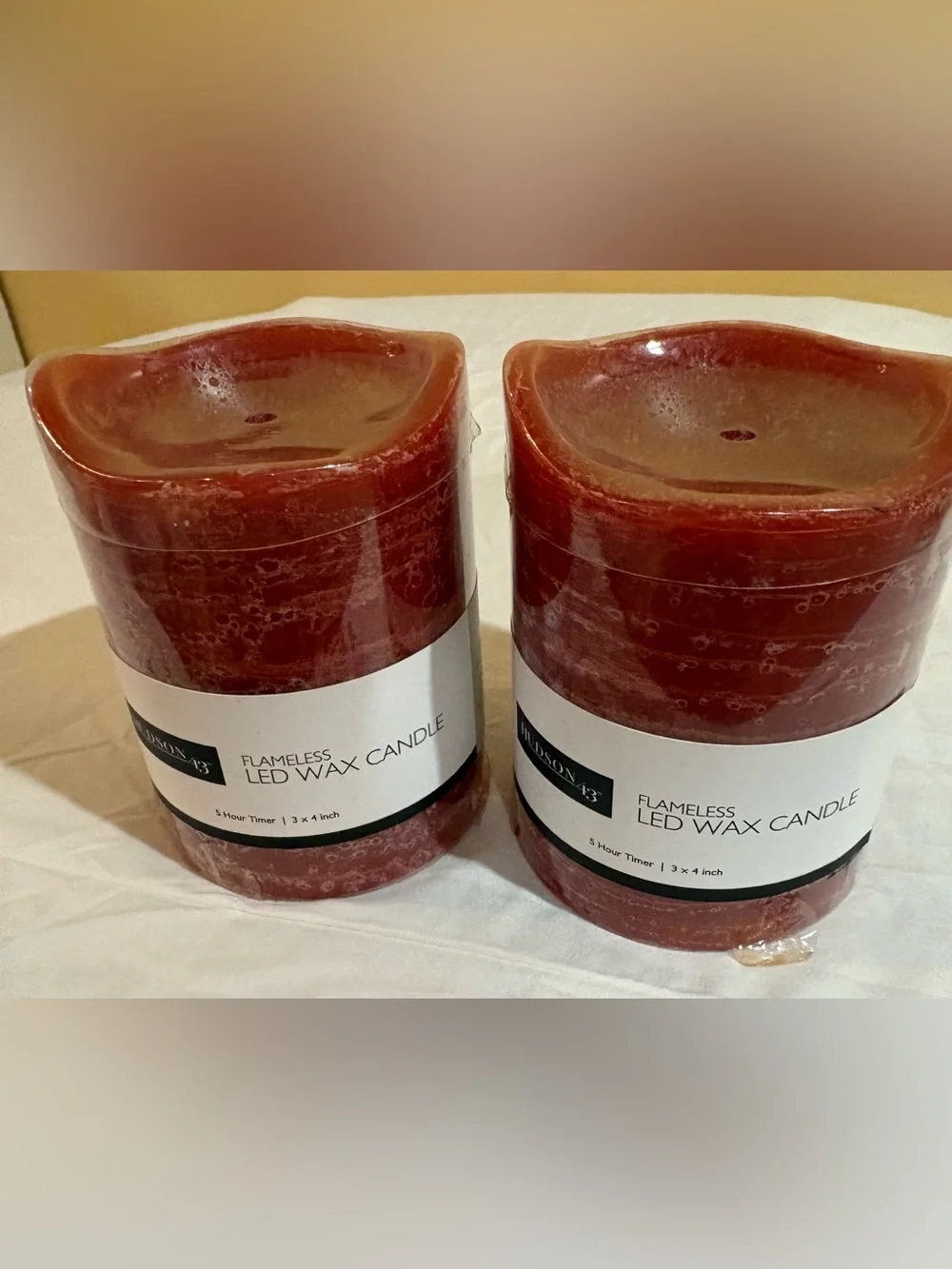 Hudson 43 Red Flameless LED Wax Candle Pair